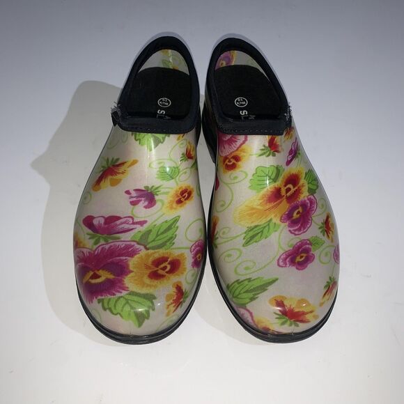 Sloggers Shoes Womens Size 10 Floral Garden Clogs Slip On Waterproof Made USA - Picture 4 of 10
